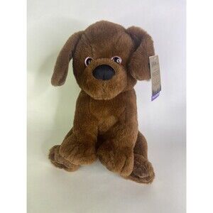 The Bear Factory Brown Dog Puppy Stuffed Plush Animal Toy Pink Sparkle Eye 2001